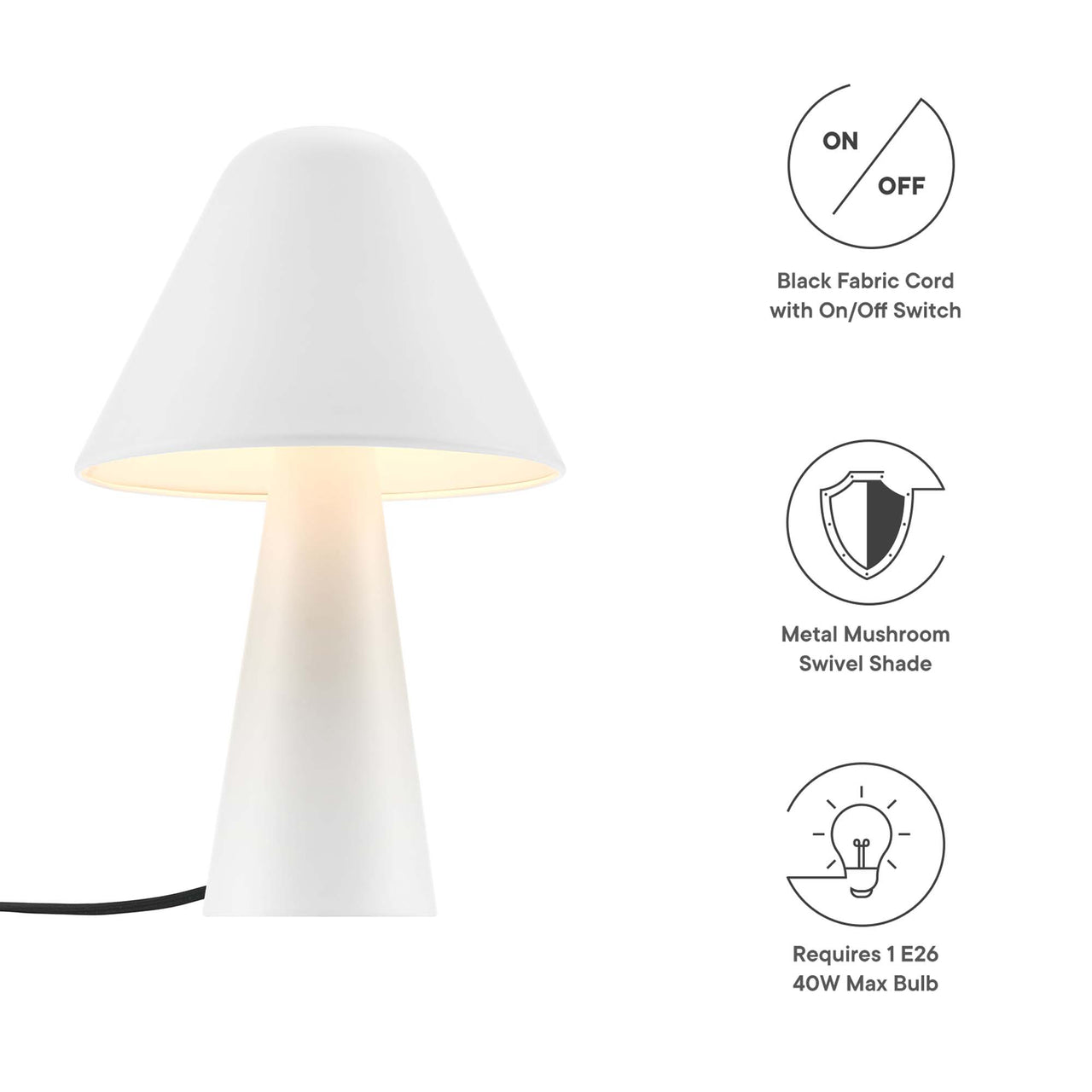 Enchanted Mushroom Table Lamp, White