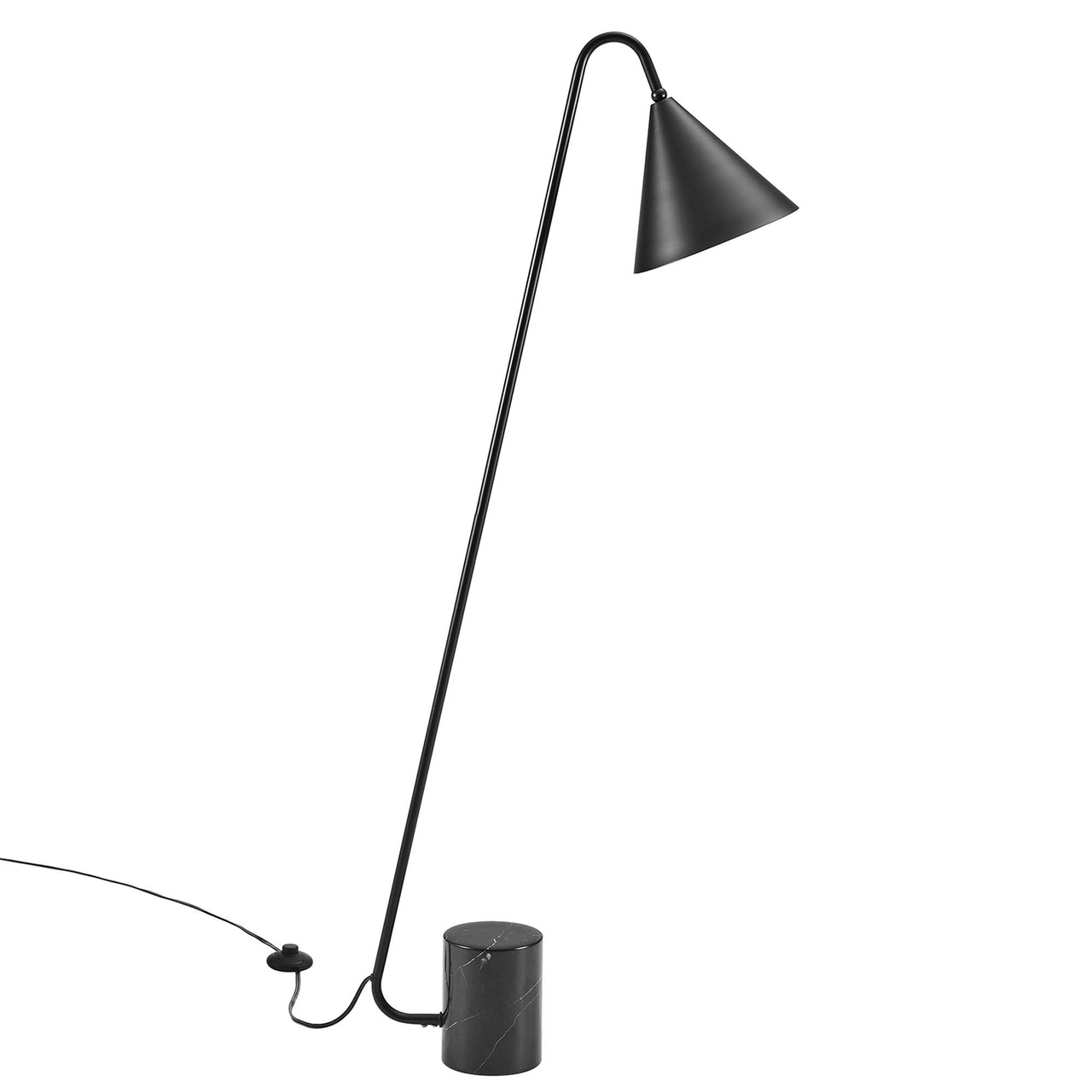 Spotlight Marble Base Floor Lamp, Black