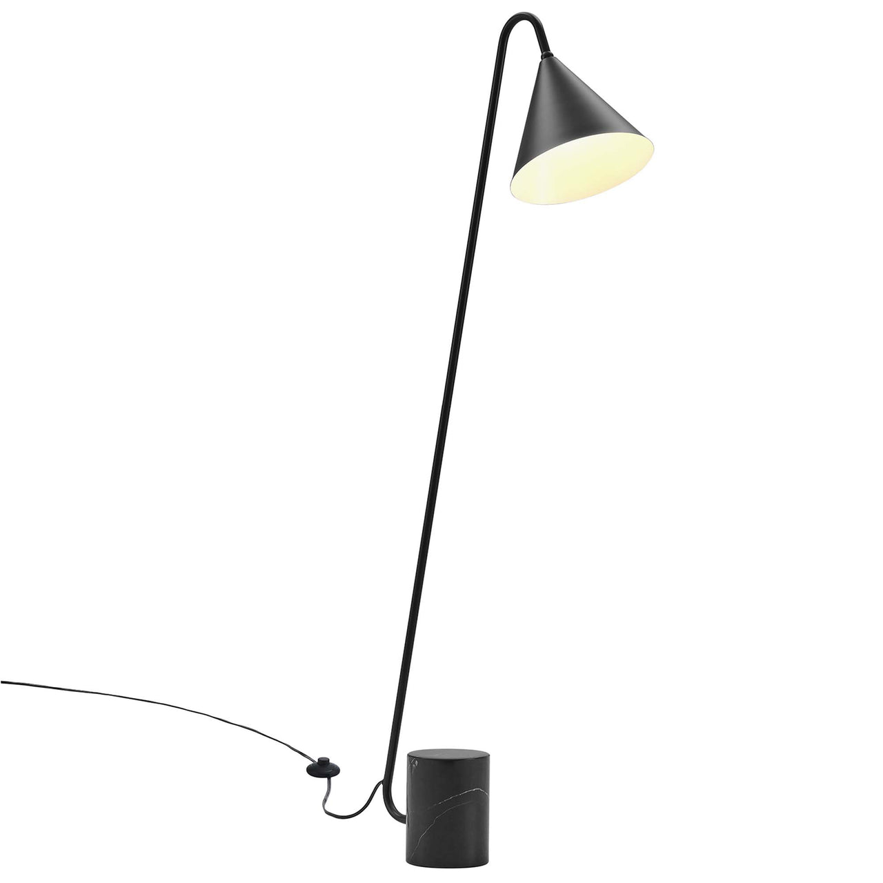 Spotlight Marble Base Floor Lamp, Black