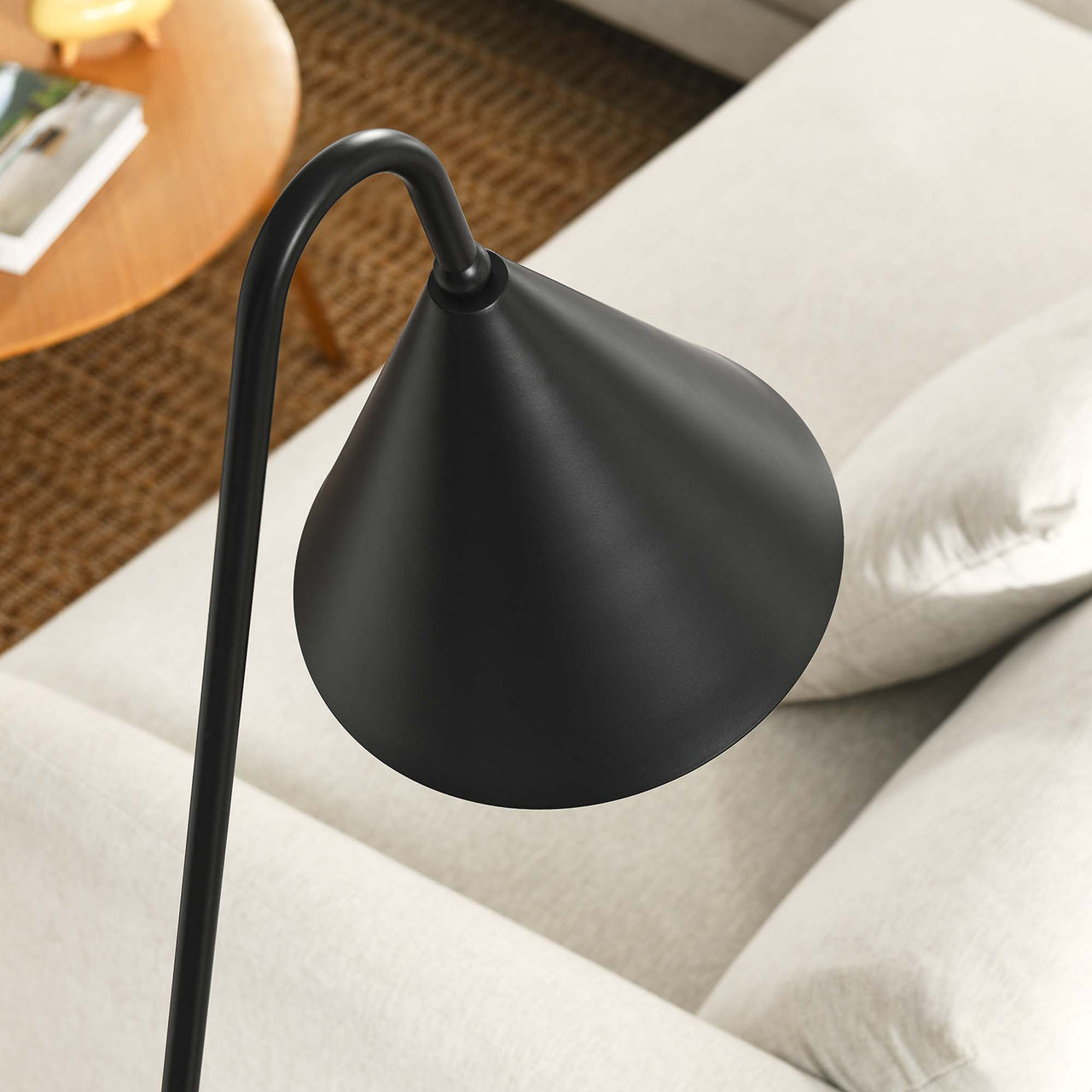 Spotlight Marble Base Floor Lamp, Black