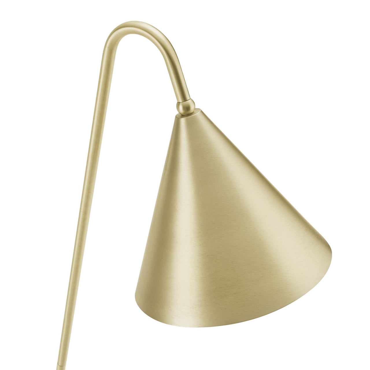 Spotlight Marble Base Floor Lamp, Satin Brass