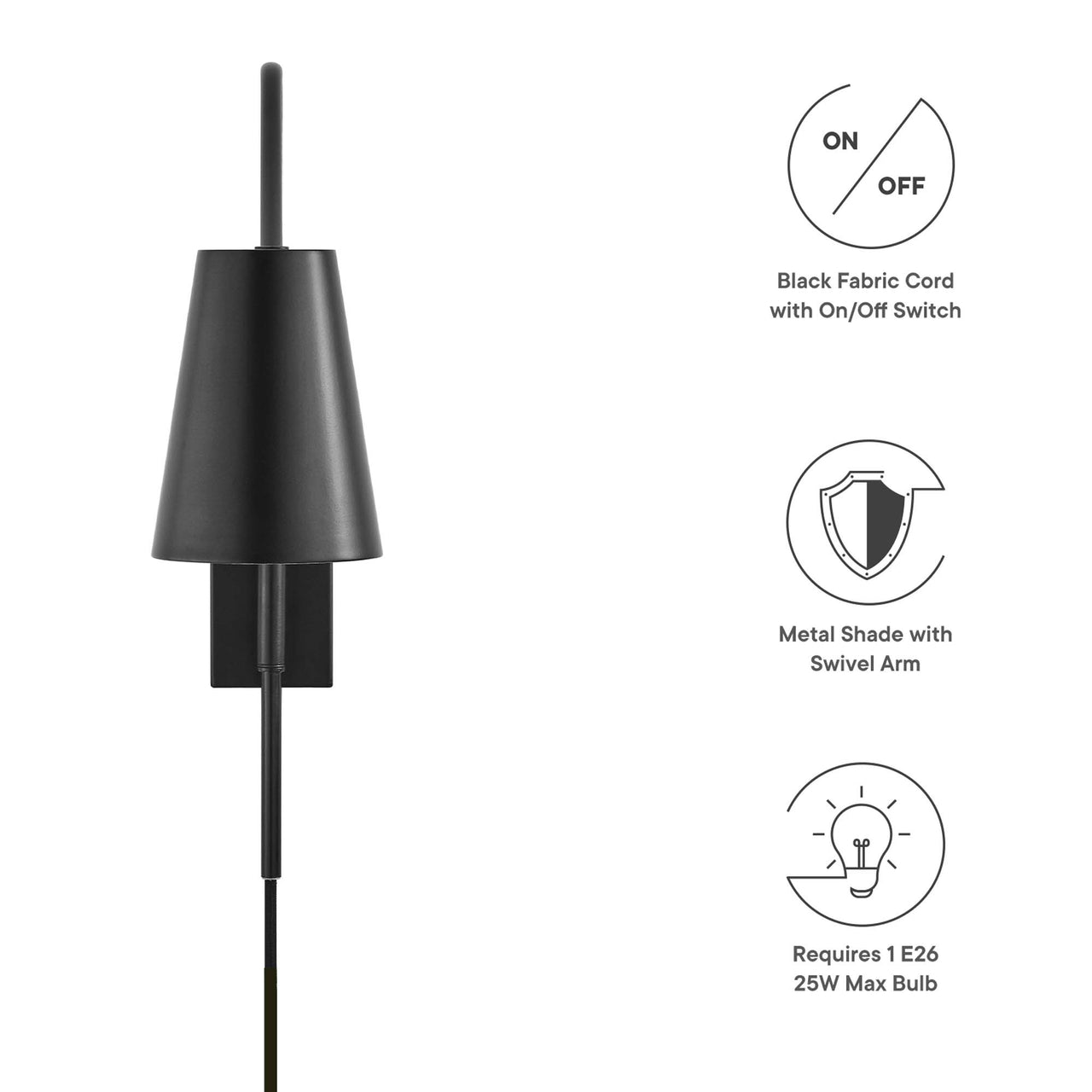 Enlura Wall Sconce, Black