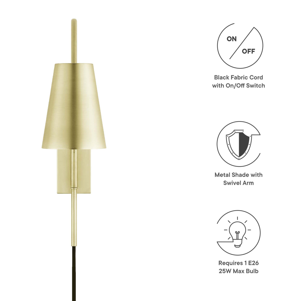 Enlura Wall Sconce, Satin Brass