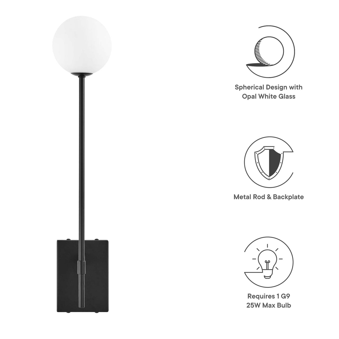 Orvessia Wall Sconce, Black
