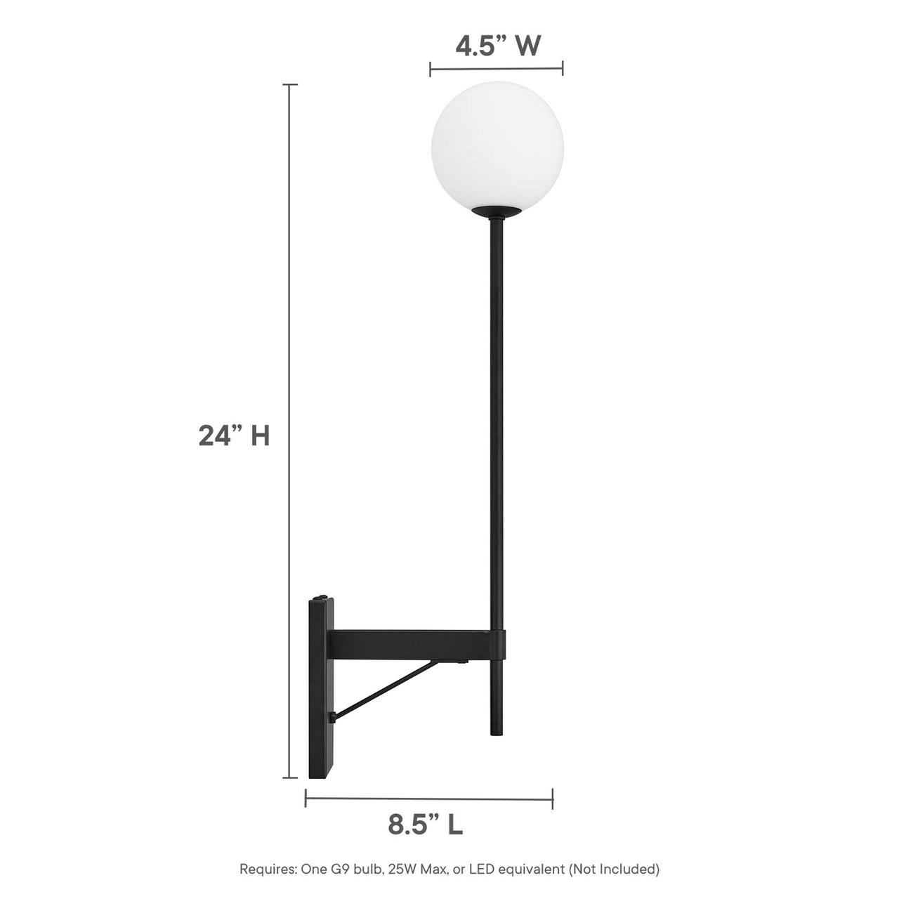 Orvessia Wall Sconce, Black