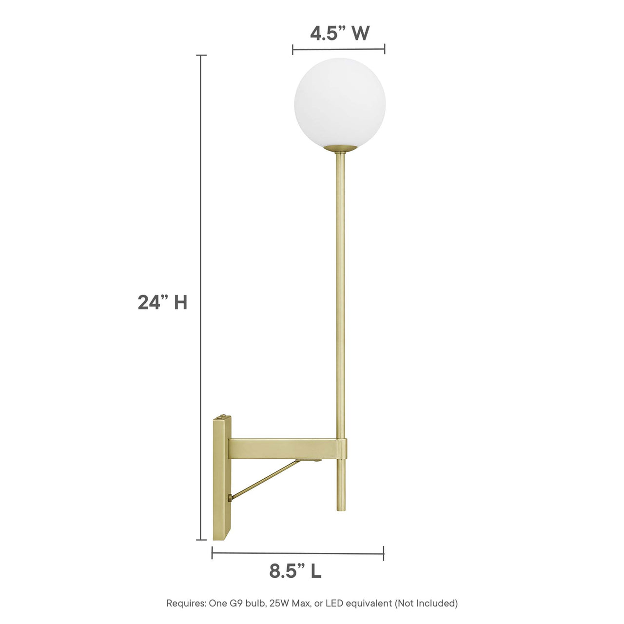 Orvessia Wall Sconce, Satin Brass