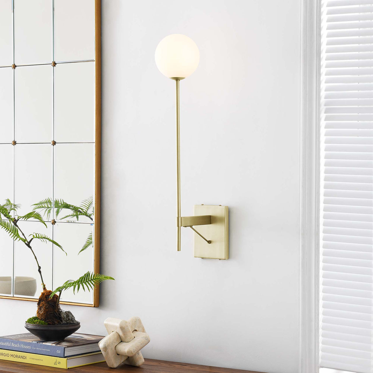 Orvessia Wall Sconce, Satin Brass