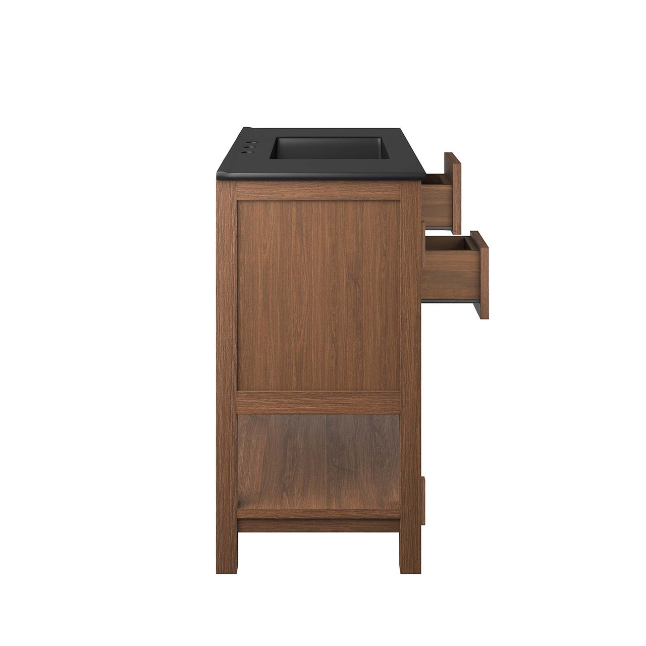 Ashville Vanity Unit, Large, Walnut & Black