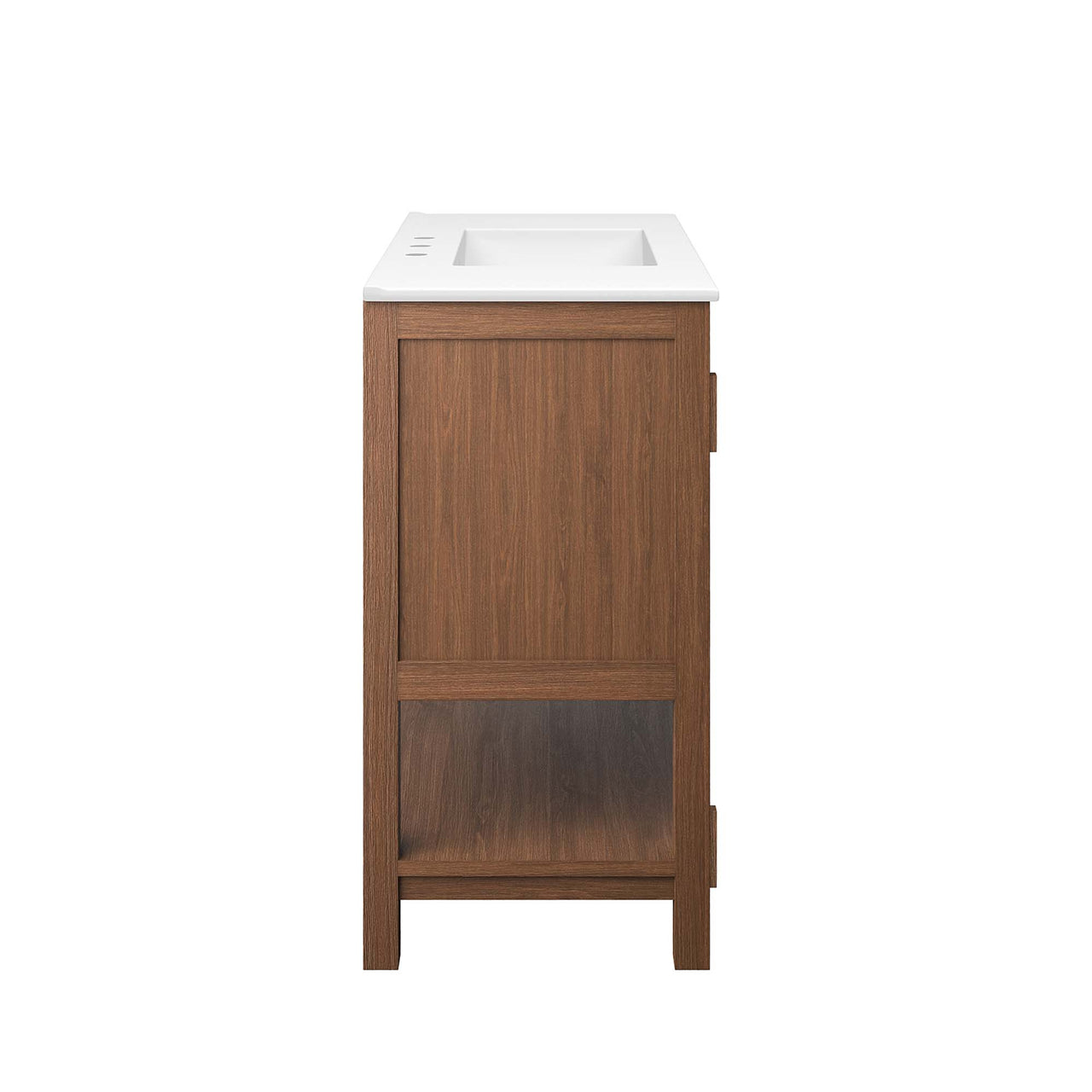 Ashville Vanity Unit, Large, Walnut & White