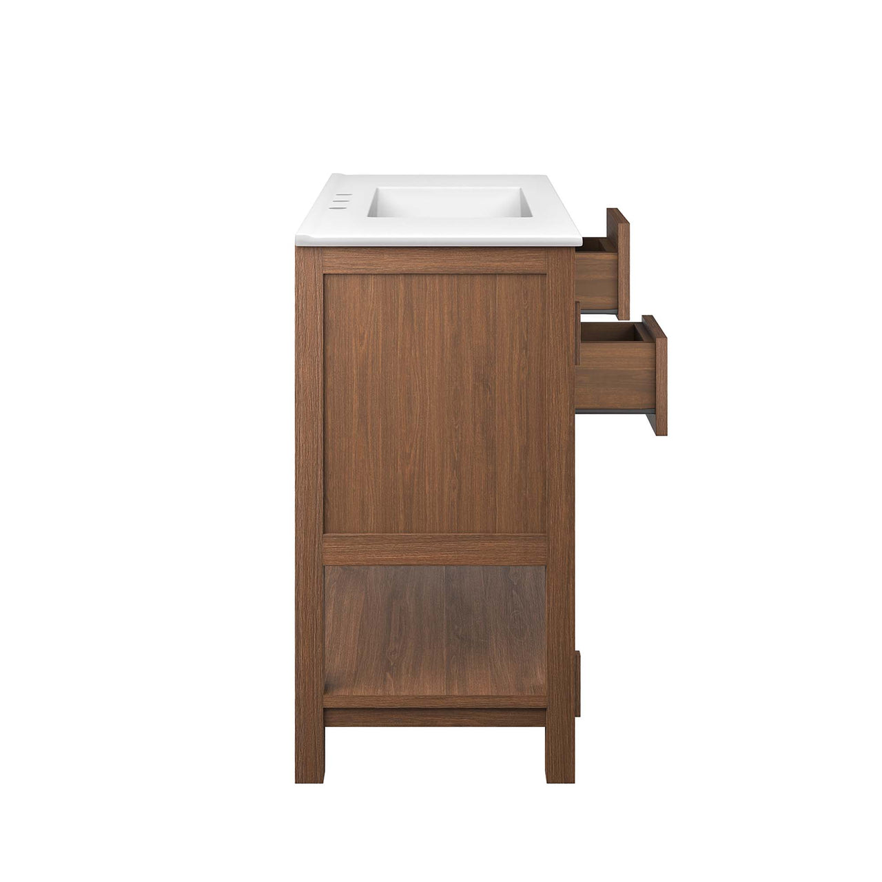 Ashville Vanity Unit, Large, Walnut & White