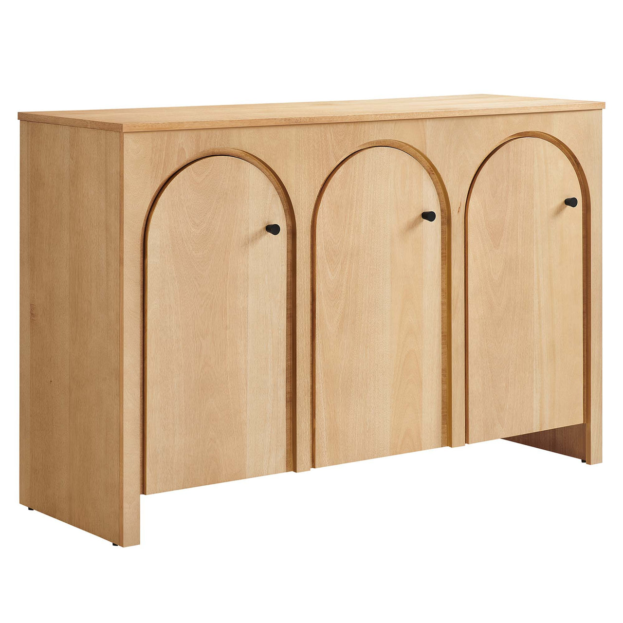 Revina Arched 3-Door Credenza, Oak