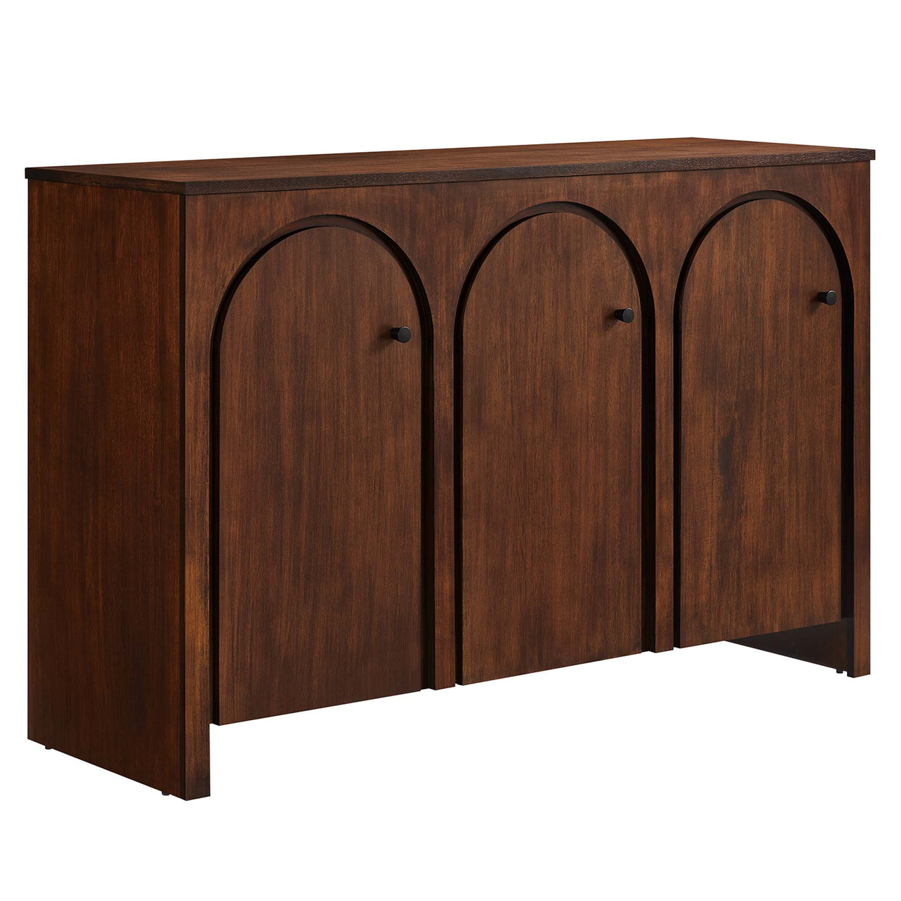 Revina Arched 3-Door Credenza, Walnut
