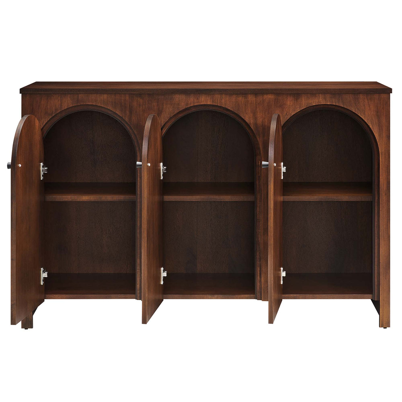Revina Arched 3-Door Credenza, Walnut
