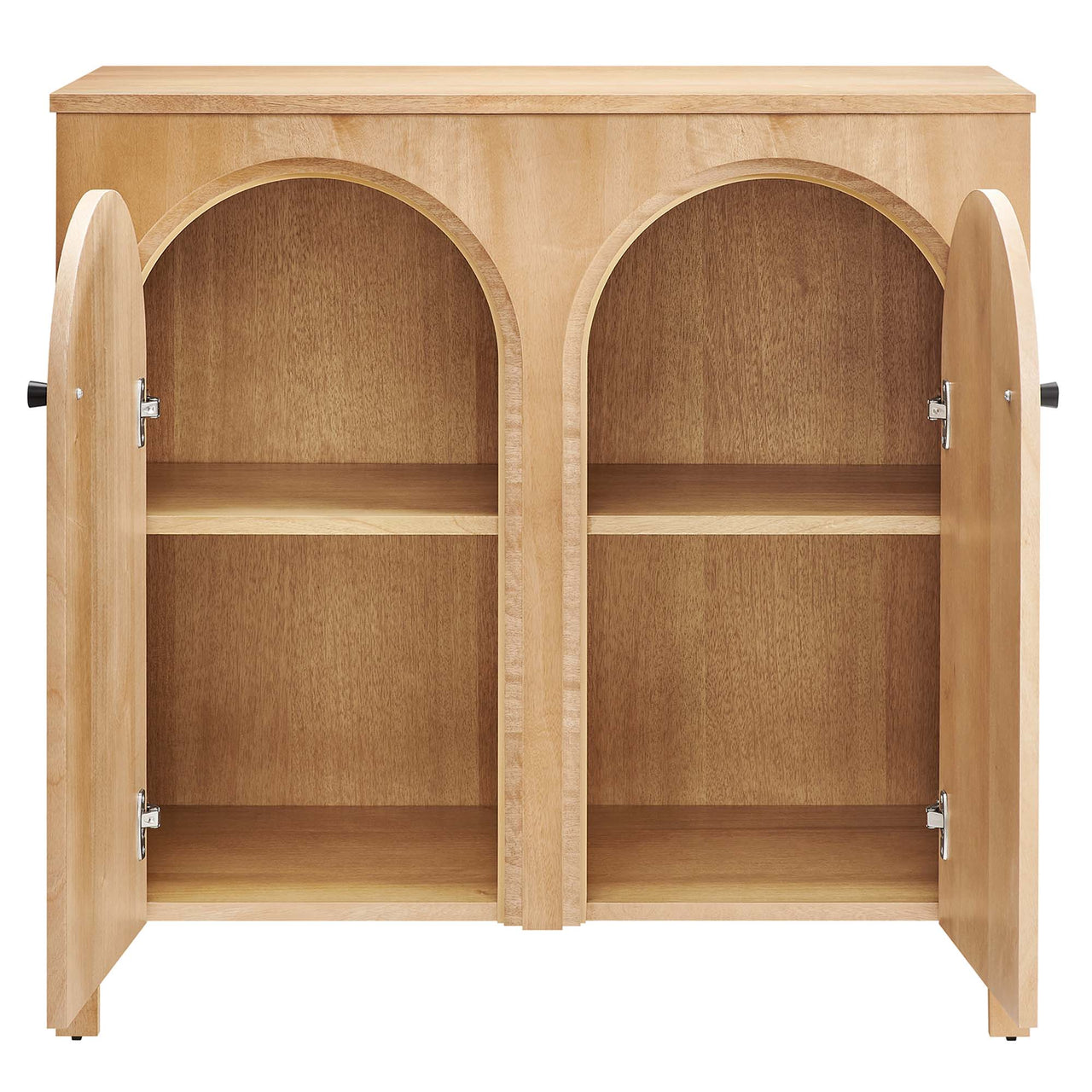 Revina Arched 2-Door Organization Console, Oak