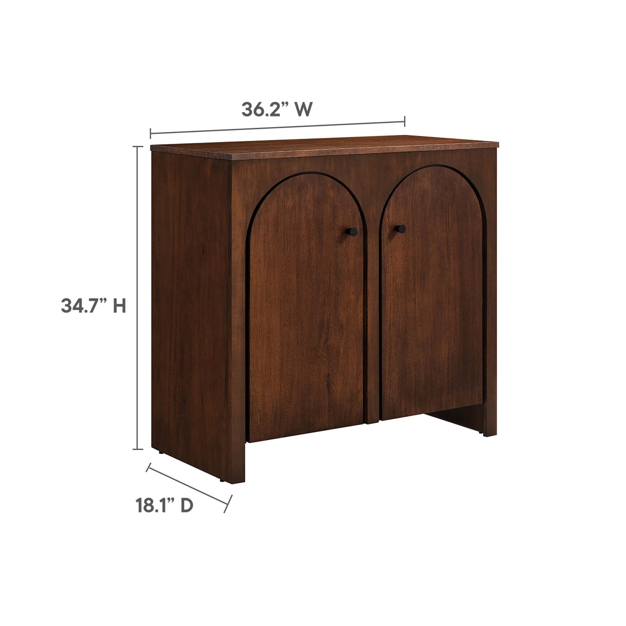 Revina Arched 2-Door Organization Console, Walnut
