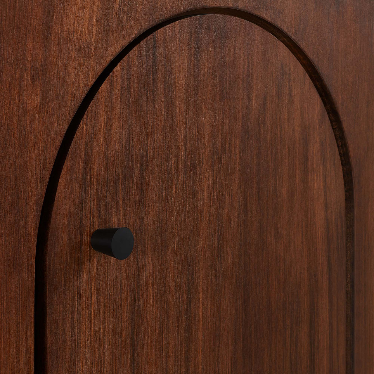 Revina Arched Wood Grain 4-Door Credenza, Walnut