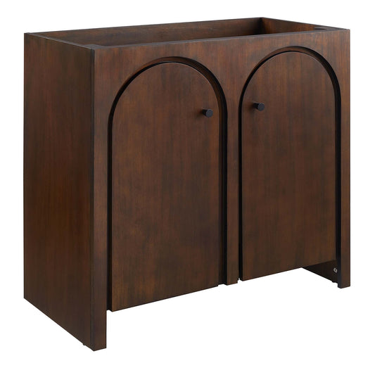 Revina Arched Vanity Base with Storage, Large, Walnut