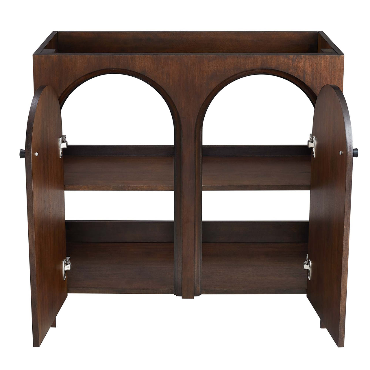 Revina Arched Vanity Base with Storage, Large, Walnut