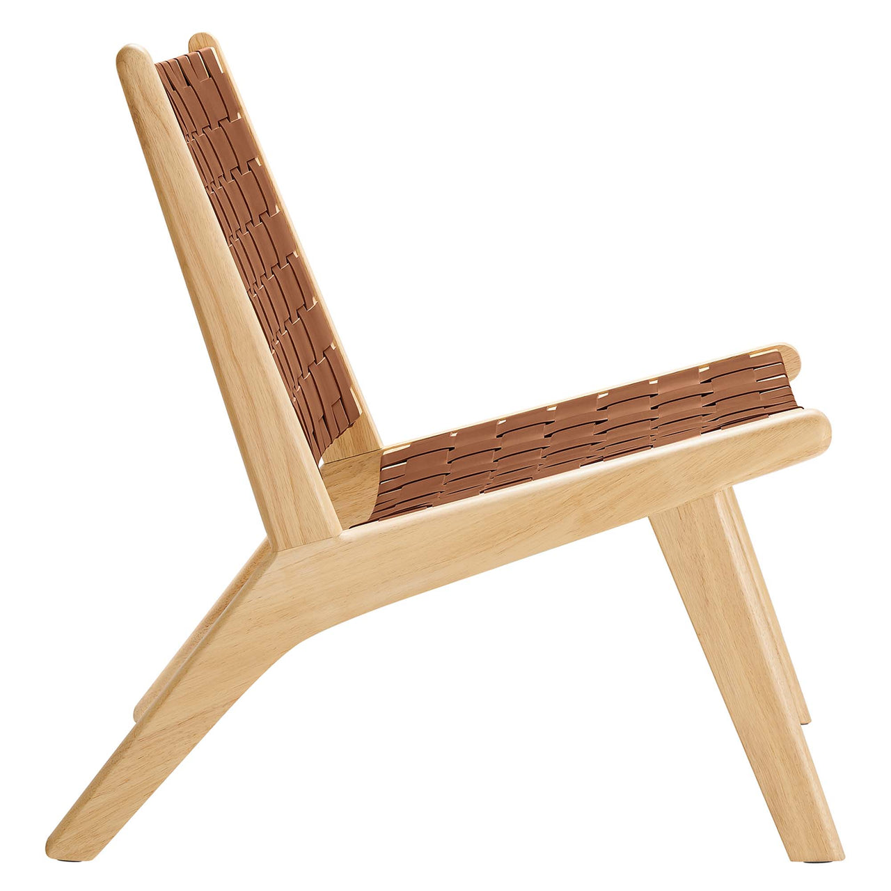 Hunter Lounge Chair, Natural Wood & Brown