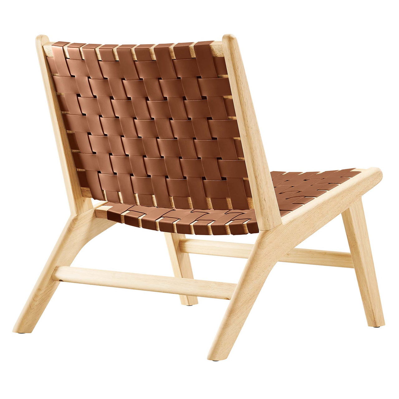 Hunter Lounge Chair, Natural Wood & Brown