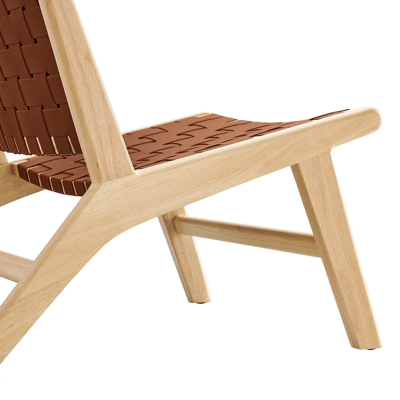 Hunter Lounge Chair, Natural Wood & Brown