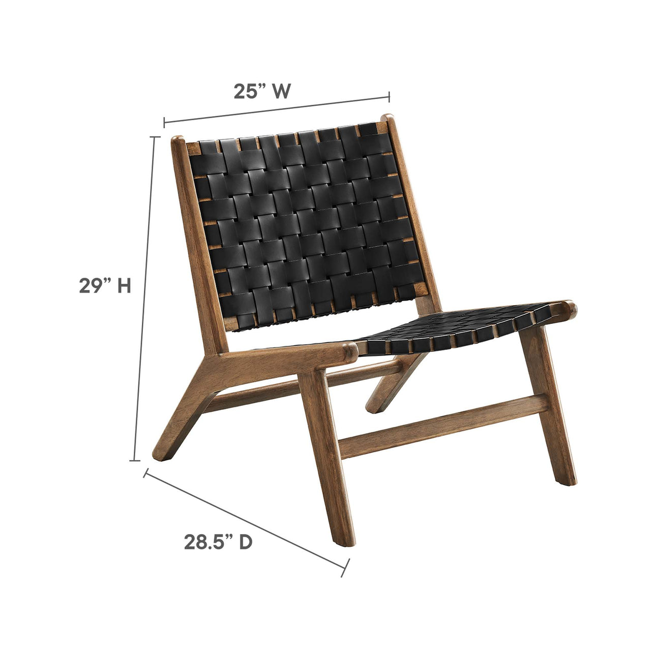 Hunter Lounge Chair, Walnut & Black