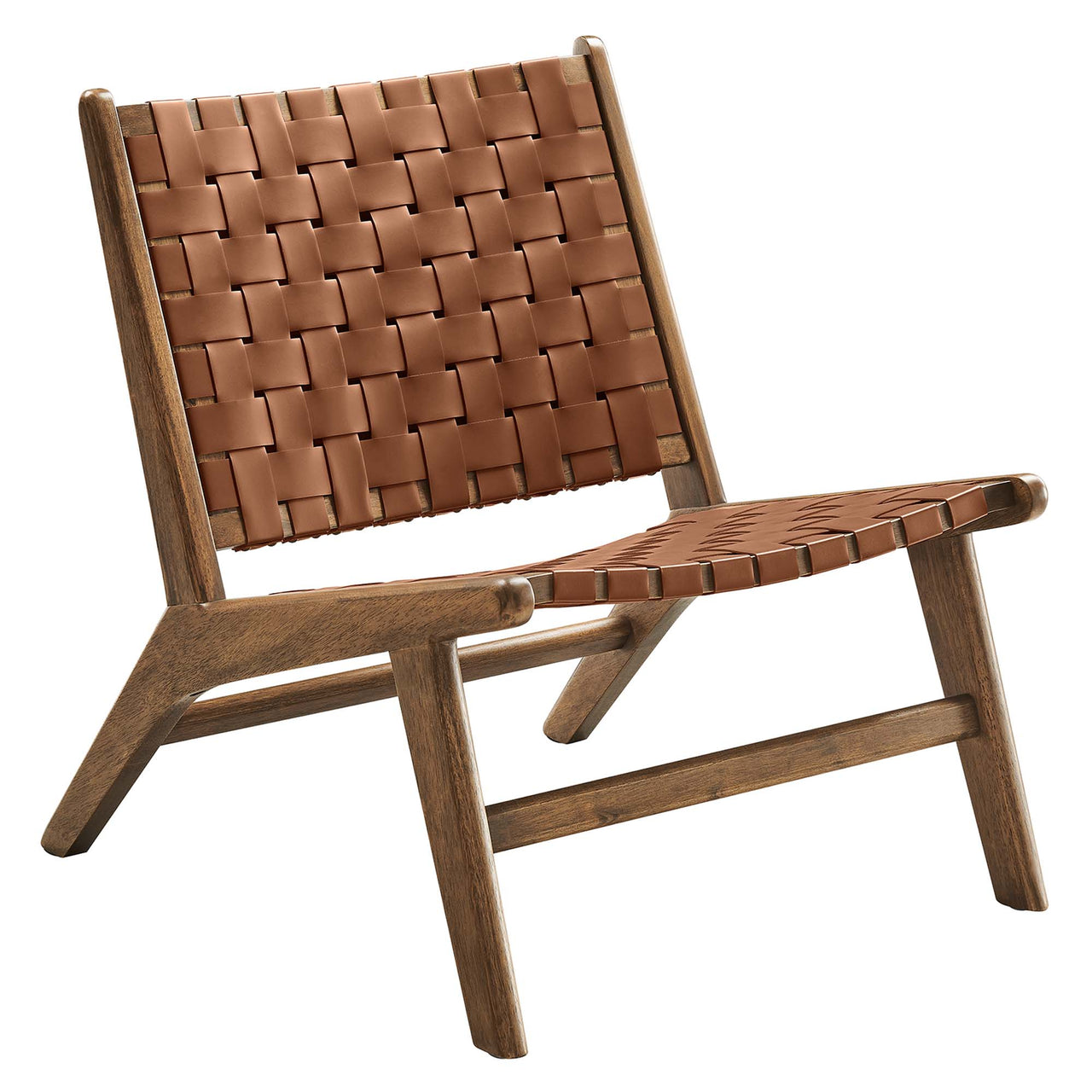 Hunter Lounge Chair, Walnut & Brown