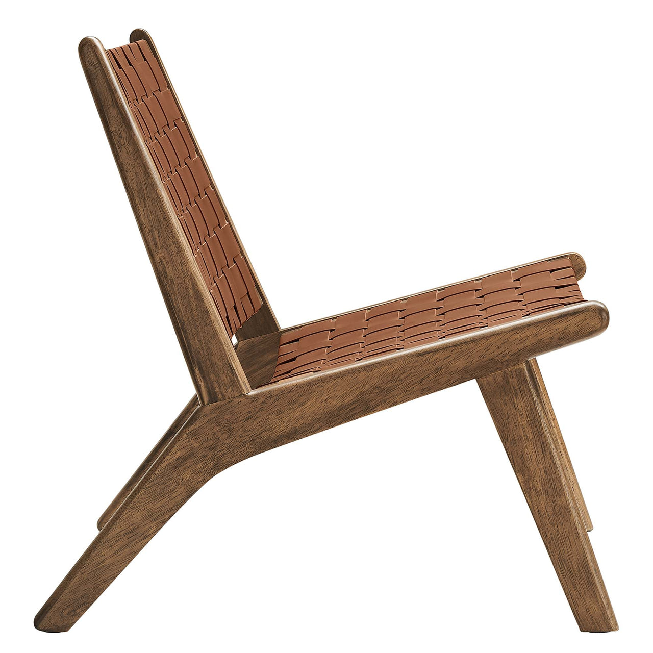 Hunter Lounge Chair, Walnut & Brown