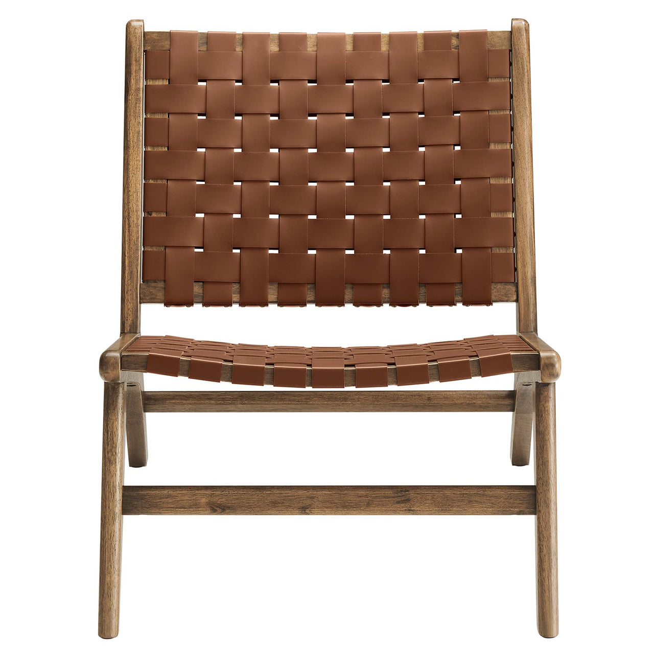 Hunter Lounge Chair, Walnut & Brown