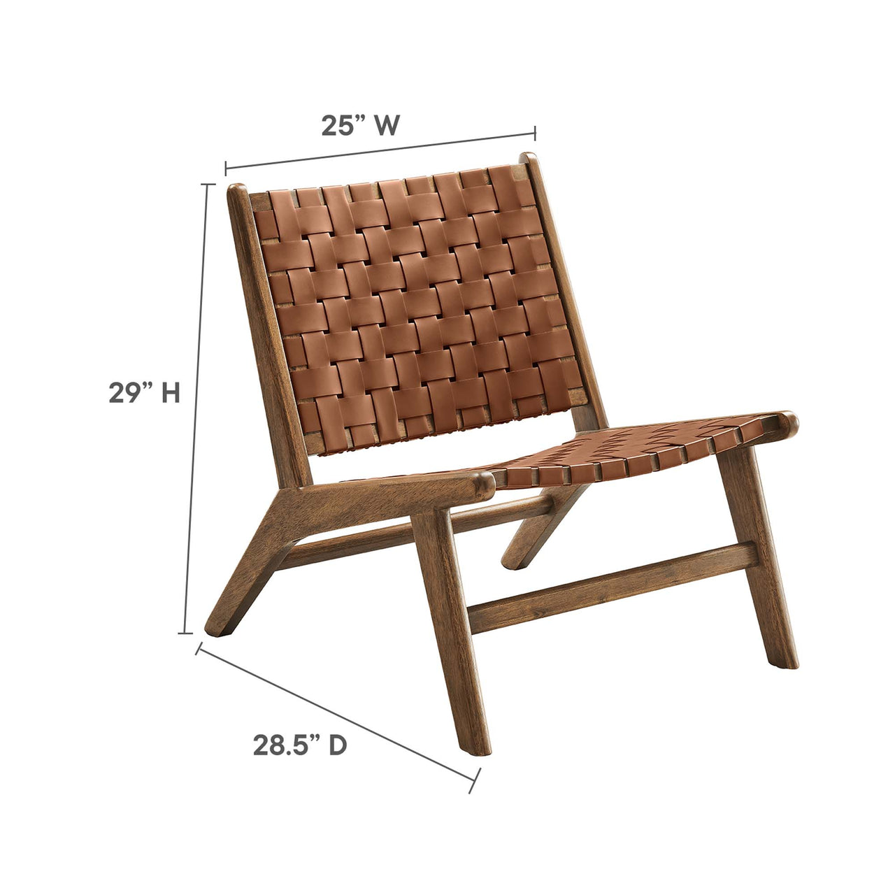 Hunter Lounge Chair, Walnut & Brown