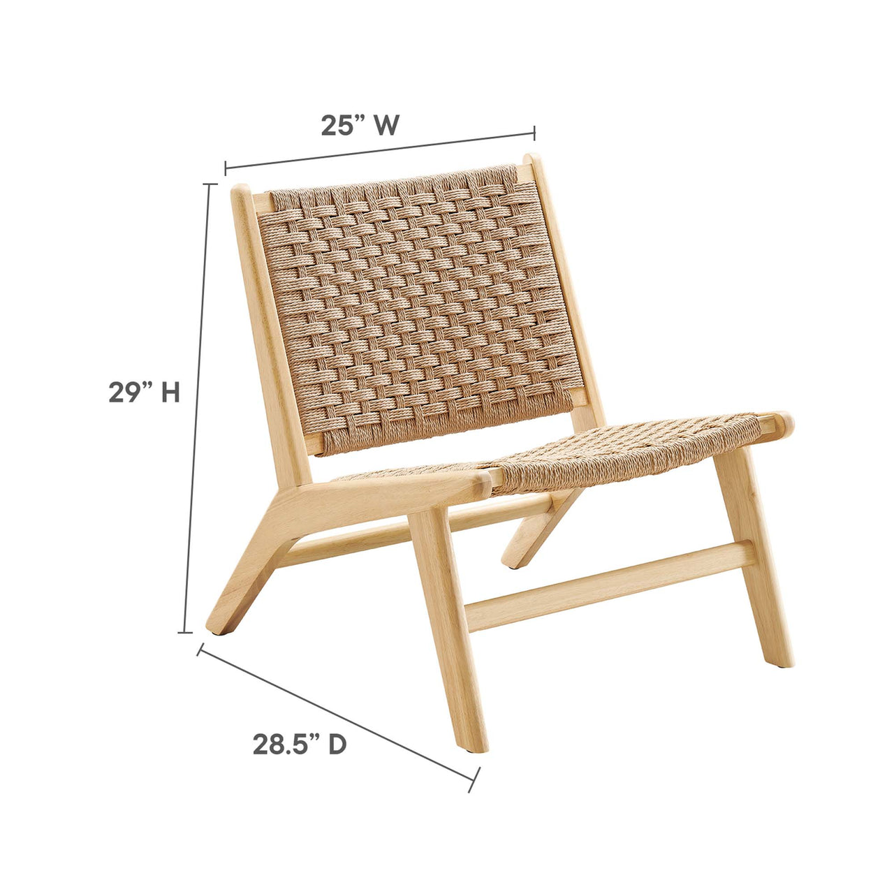 Hunter Accent Lounge Chair, Natural Wood
