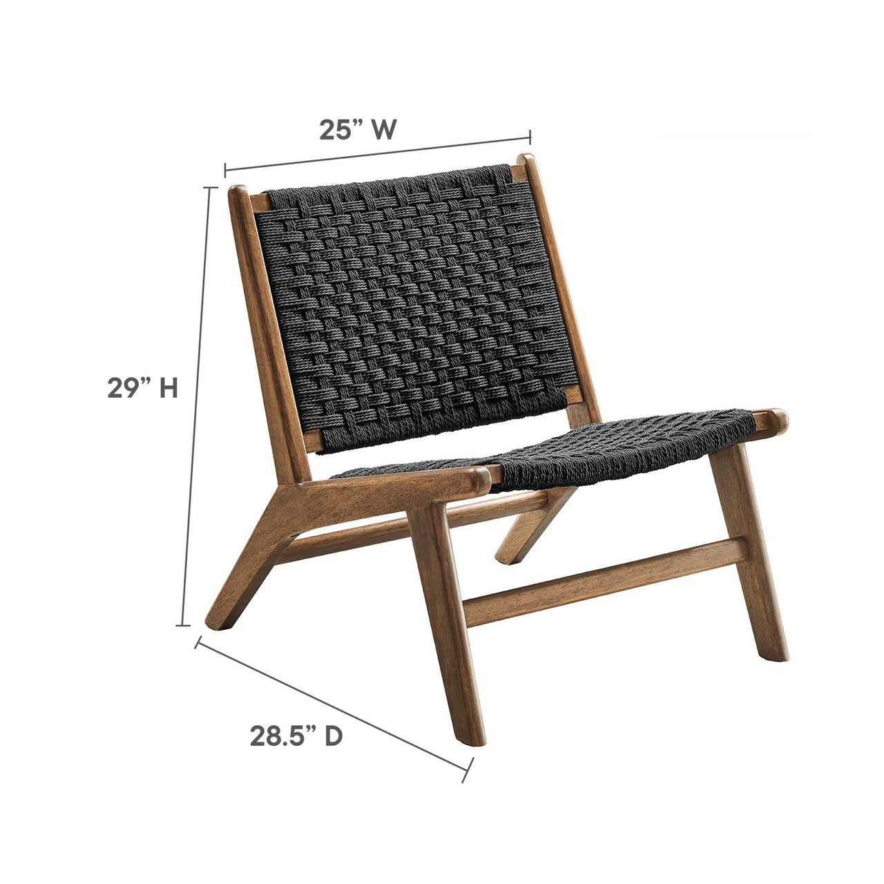 Hunter Accent Lounge Chair, Walnut & Black