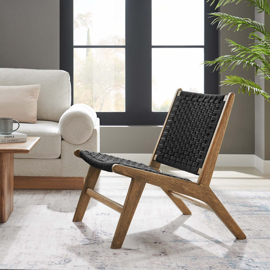 Hunter Accent Lounge Chair, Walnut & Black
