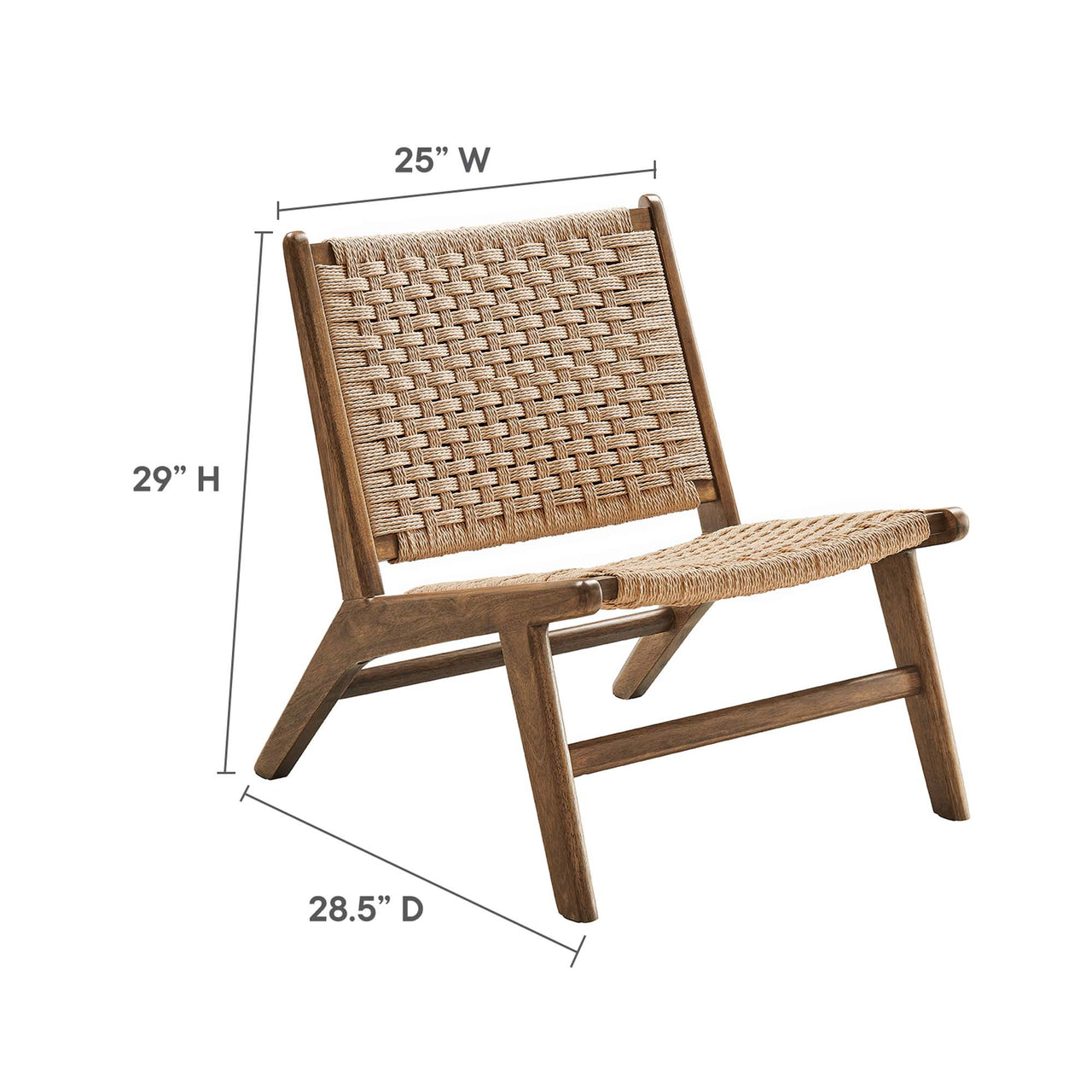 Hunter Accent Lounge Chair, Walnut & Natural Wood
