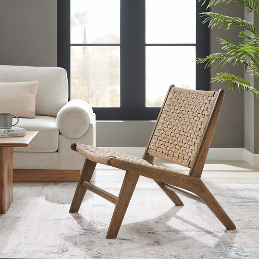Hunter Accent Lounge Chair, Walnut & Natural Wood