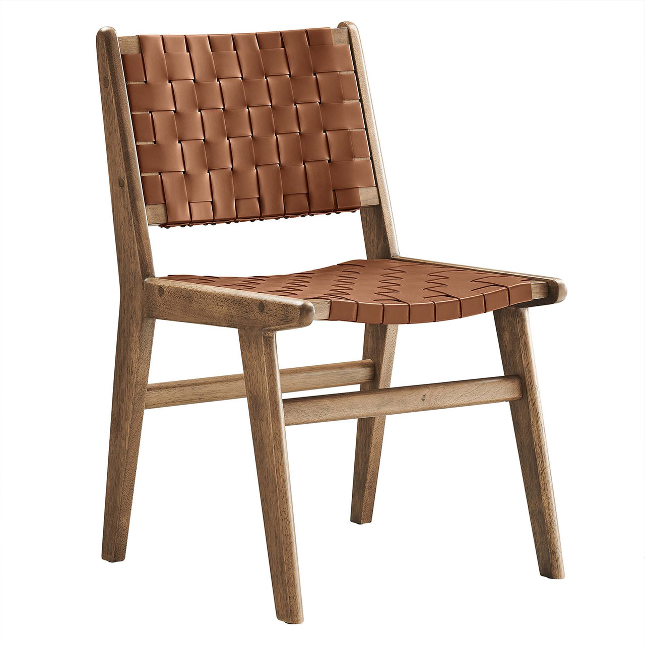 Hunter Dining Chair Set of 2, Walnut & Brown