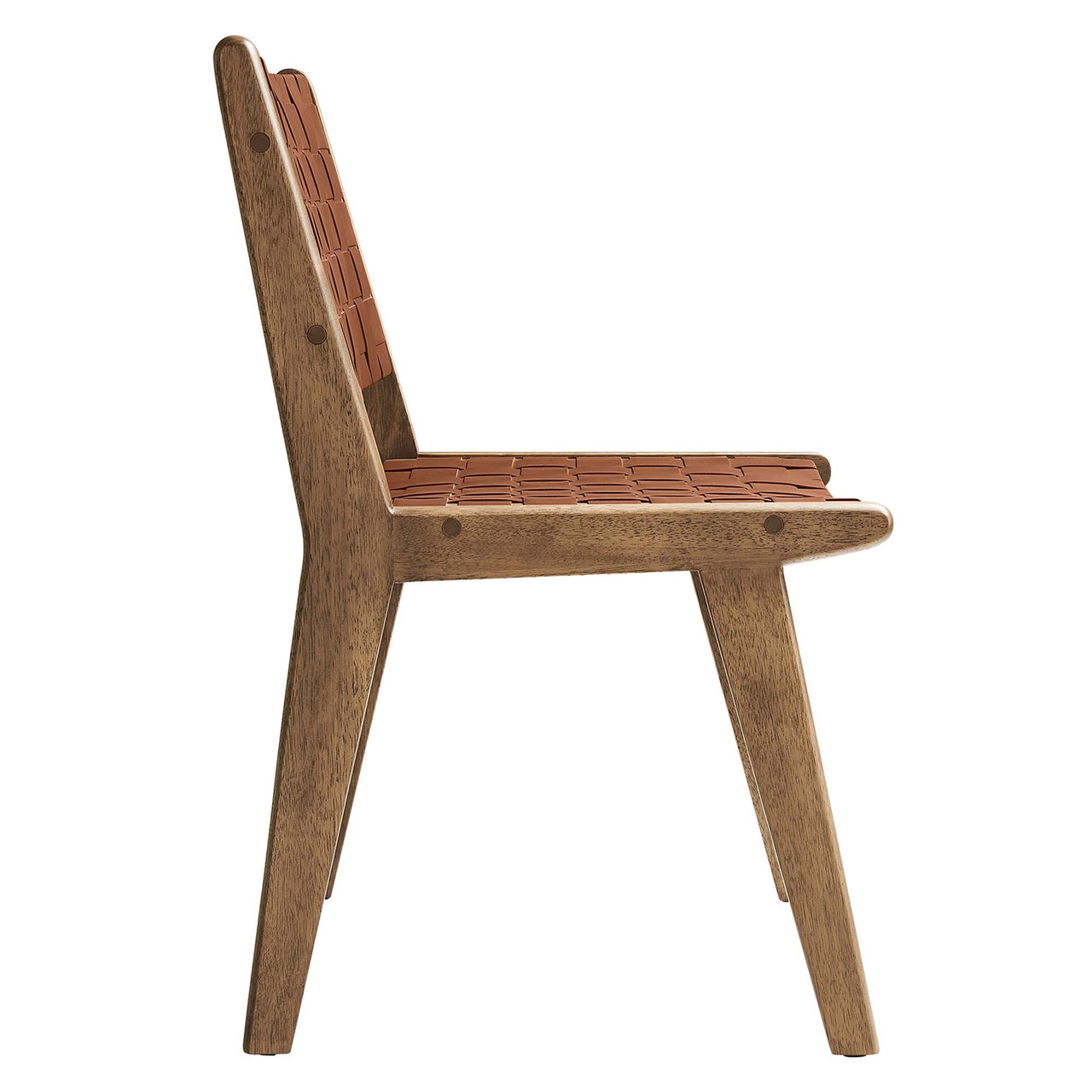 Hunter Dining Chair Set of 2, Walnut & Brown