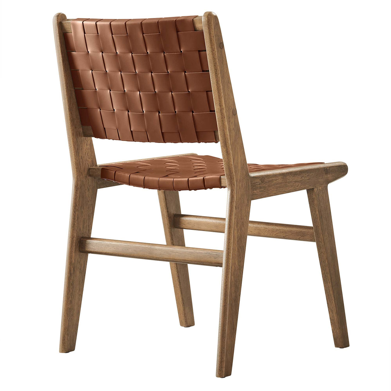 Hunter Dining Chair Set of 2, Walnut & Brown
