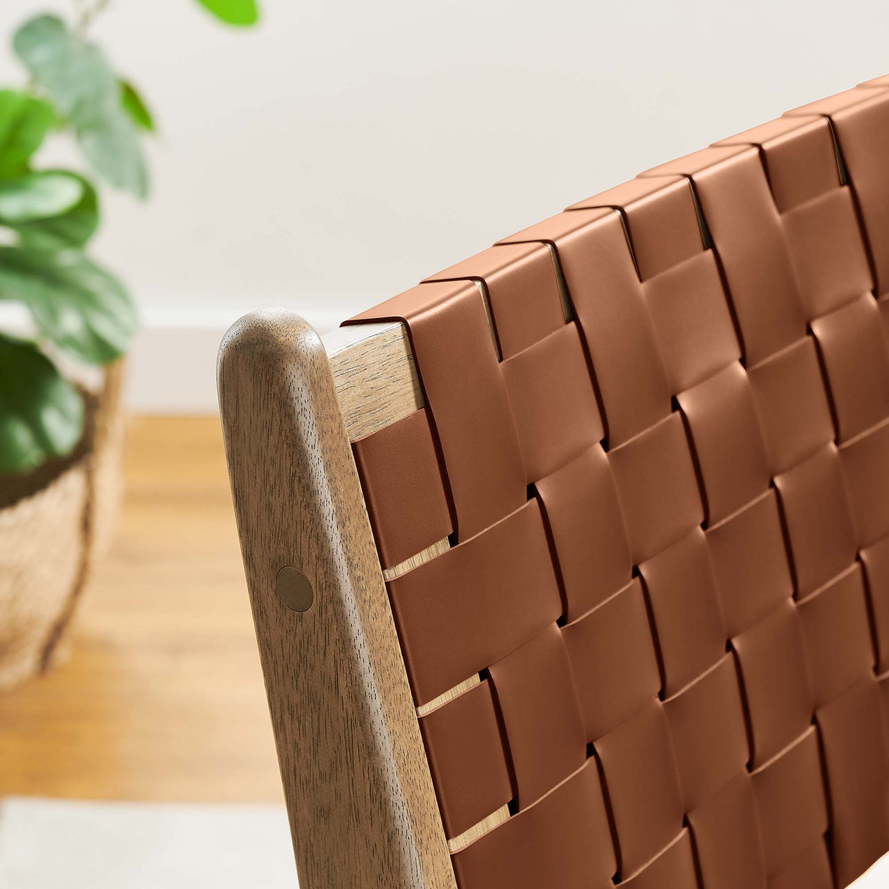 Hunter Dining Chair Set of 2, Walnut & Brown