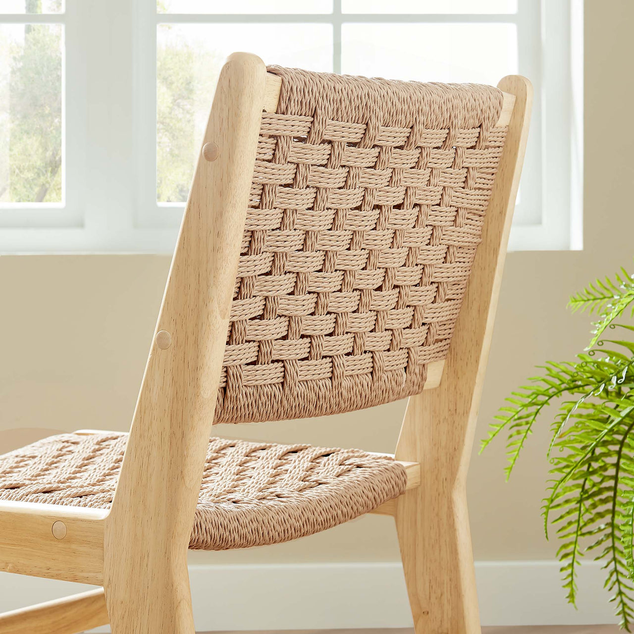Hunter Dining Chair Set of 2, Natural Wood