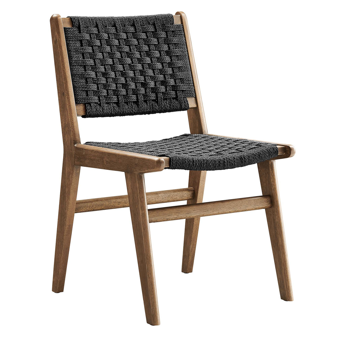 Hunter Dining Chair Set of 2, Walnut & Black