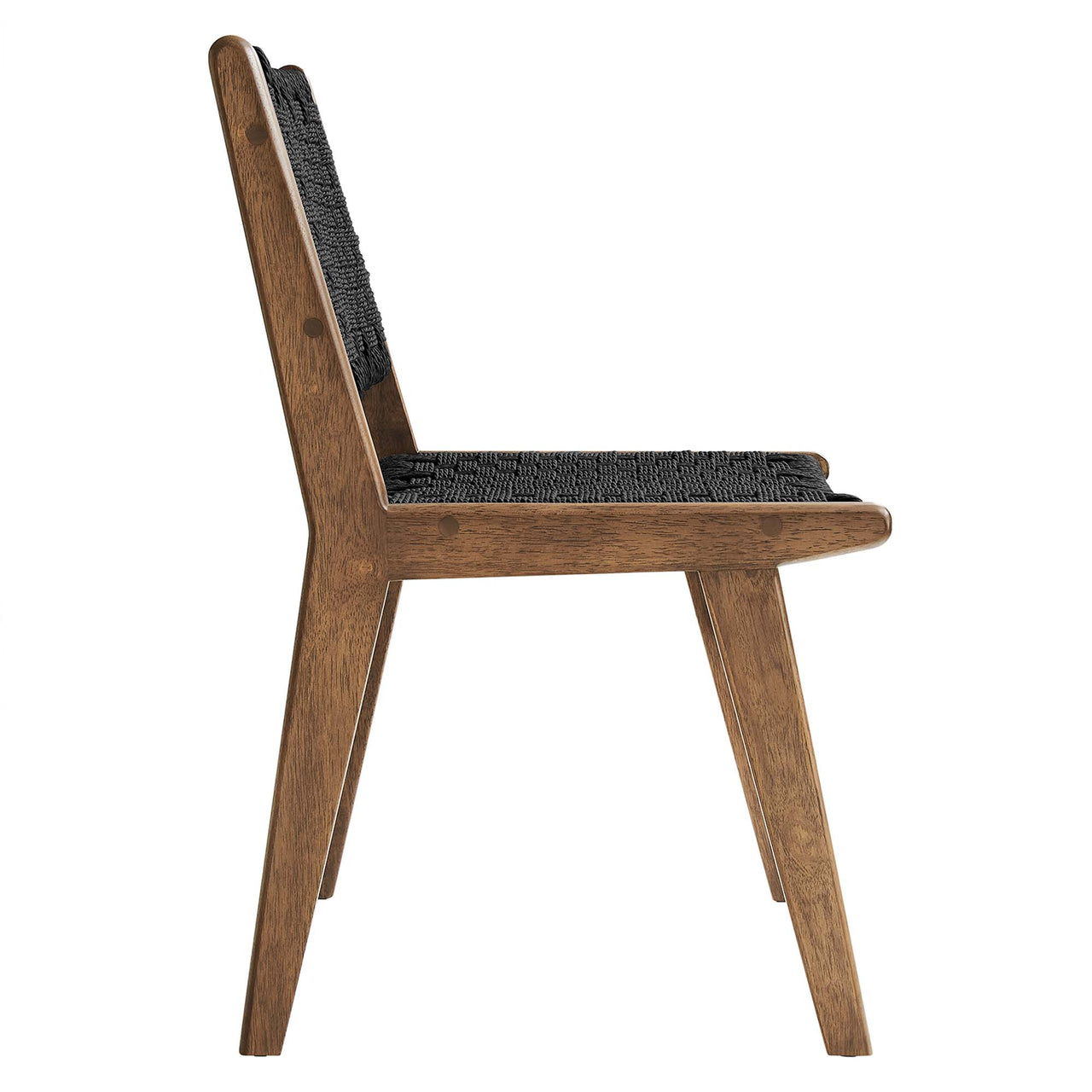 Hunter Dining Chair Set of 2, Walnut & Black