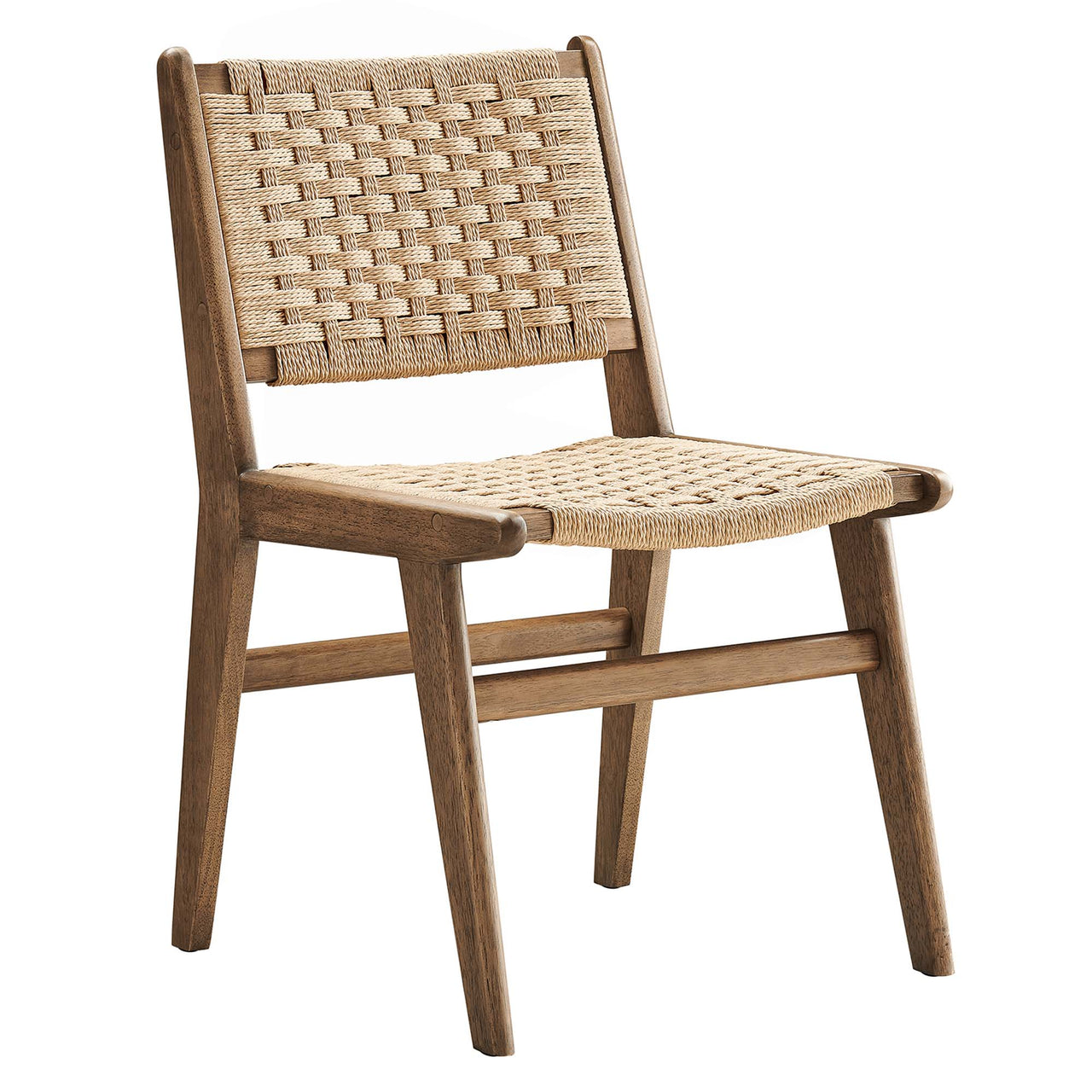 Hunter Dining Chair Set of 2, Walnut & Natural Wood
