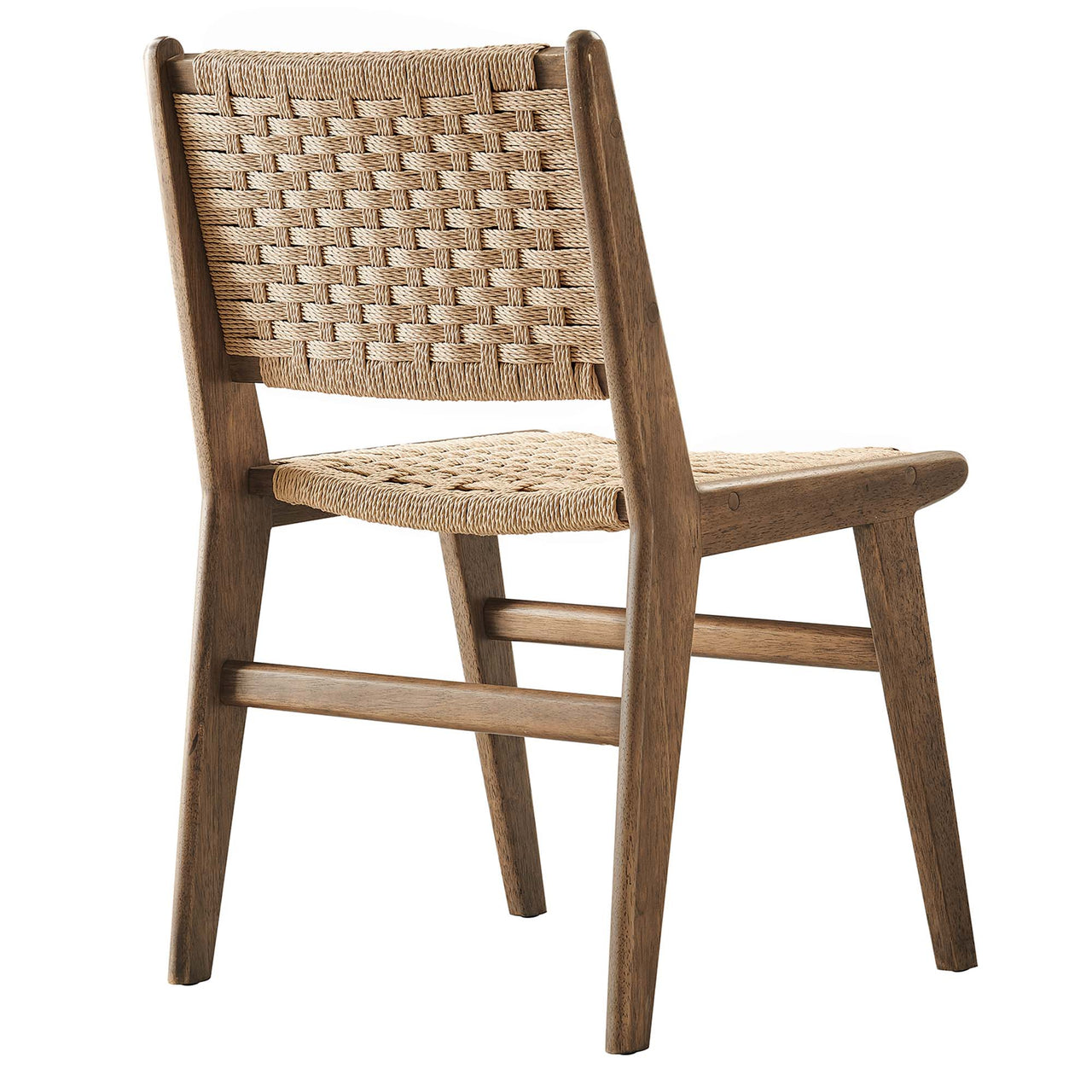 Hunter Dining Chair Set of 2, Walnut & Natural Wood