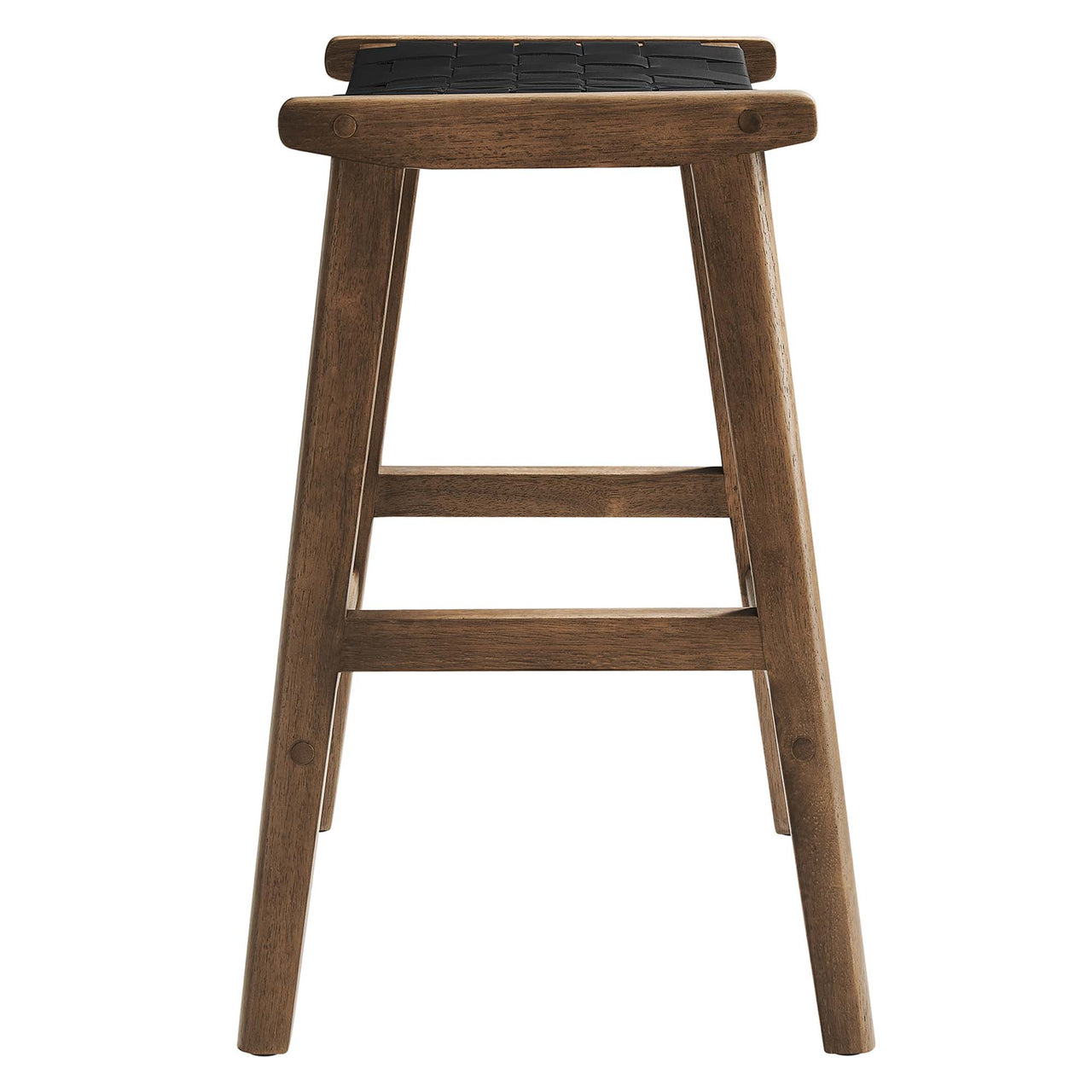 Hunter Eco-Leather Counter Stool Set of 2, Walnut & Black