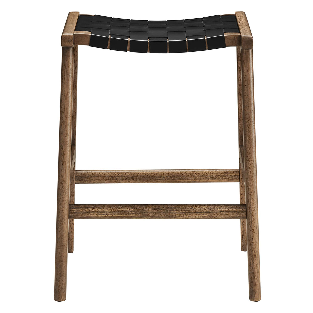 Hunter Eco-Leather Counter Stool Set of 2, Walnut & Black