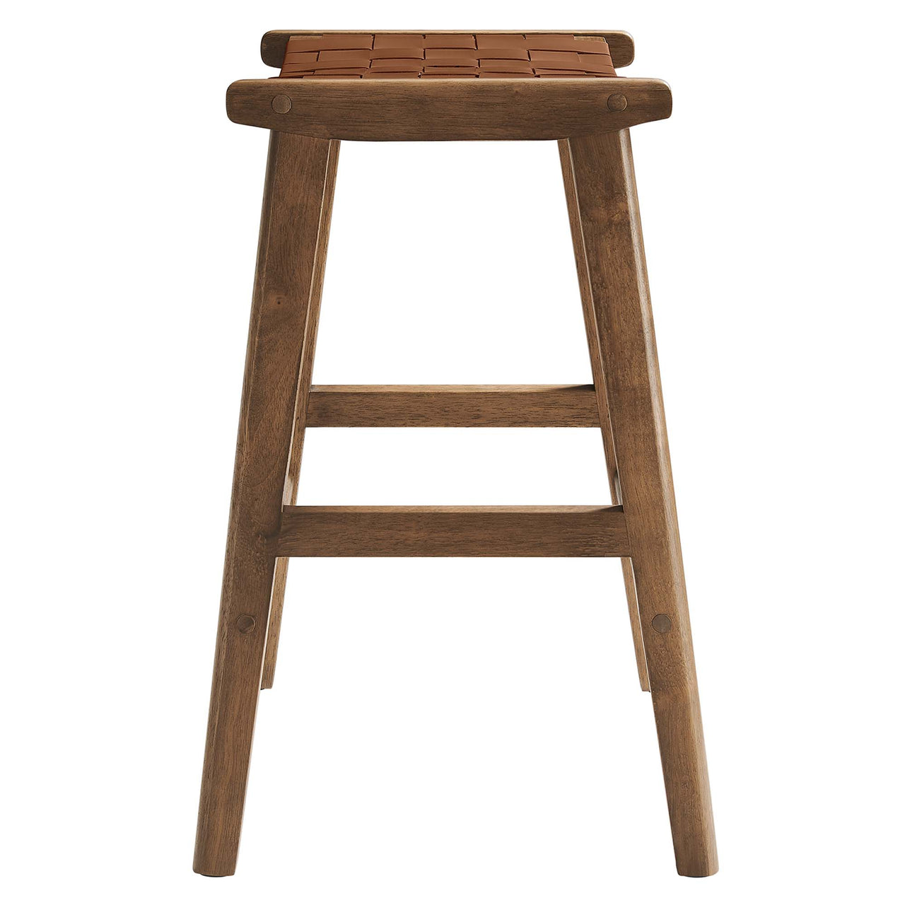 Hunter Eco-Leather Counter Stool Set of 2, Walnut & Brown
