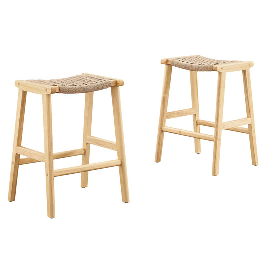 Hunter Counter Stool Set of 2, Natural Wood