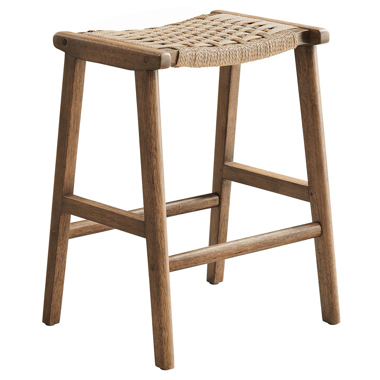 Hunter Counter Stool Set of 2, Walnut & Natural Wood