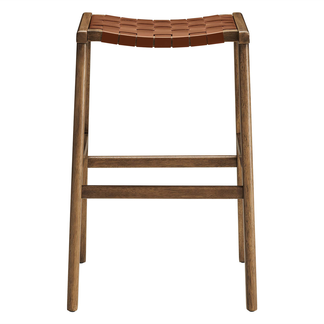 Hunter Bar Stool Set of 2, Walnut & Brown